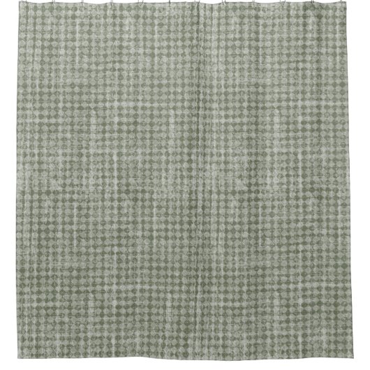 Primitiver Olive Green Diamond Karo Duschvorhang (Vorderseite)