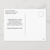 Primitiver Rustikaler Unabhängigkeitstag Feiertagspostkarte (Rückseite)