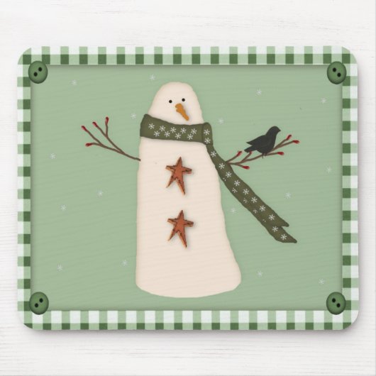 Primitiver Schneemann-Mauspad Mousepad (Vorne)