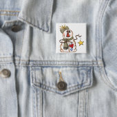 Primitiver Schneemann mit Herz und Star Button (Beispiel)
