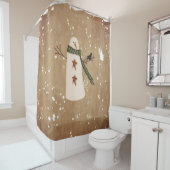 Primitiver Snowman-Duschvorhang Duschvorhang (Beispiel)