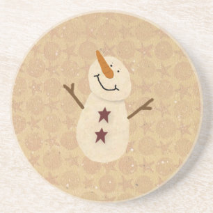 Primitiver Snowman-Untersetzer Sandstein Untersetzer