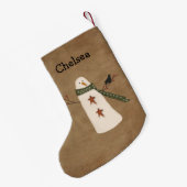 Primitiver Snowman Weihnachts-Strumpf Kleiner Weihnachtsstrumpf (Rückseite (Hängend))