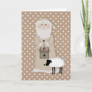 Primitiver Weihnachtsmann Grußkarte Feiertagskarte