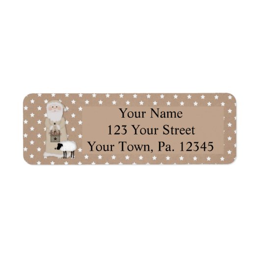 Primitiver Weihnachtsmann mit Sternen-Kleinadresse (Vorne)