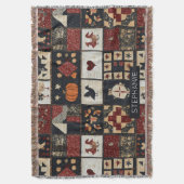 Primitives Bauernhaus Appliqué & Geometric Decke (Vorderseite Vertikal)