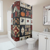 Primitives Bauernhaus Appliqué & Geometric Duschvorhang (Beispiel)