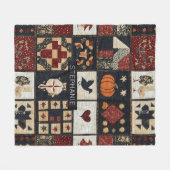 Primitives Bauernhaus Appliqué & Geometric Fleecedecke (Vorderseite (Horizontal))