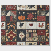 Primitives Bauernhaus Appliqué & Geometric Geschenkpapier (Flach)