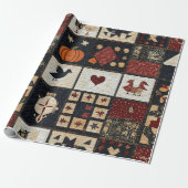 Primitives Bauernhaus Appliqué & Geometric Geschenkpapier (Ungerollt)