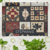 Primitives Bauernhaus Appliqué & Geometric Geschirrtuch (Gefaltet)