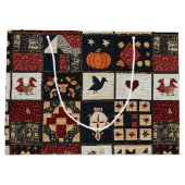 Primitives Bauernhaus Appliqué & Geometric Große Geschenktüte (Rückseite)