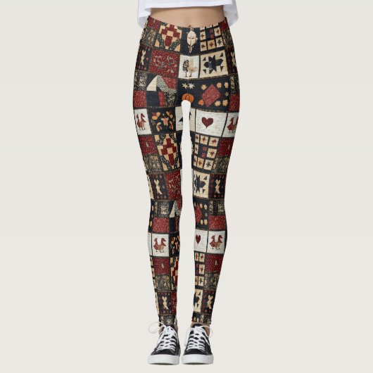 Primitives Bauernhaus Appliqué & Geometric Leggings (Vorderseite)