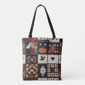 Primitives Bauernhaus Appliqué & Geometric Tasche (Rückseite)