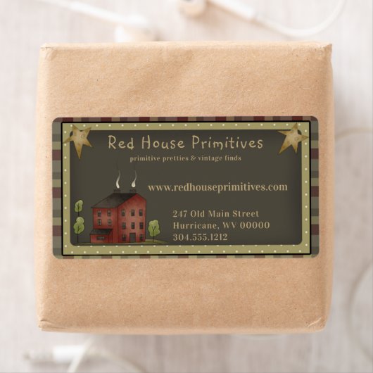 Primitives Country Red Saltbox House / Stars (Insitu)