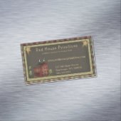 Primitives Country Red Saltbox House & Stars Magnetische Visitenkarte (Beispiel)