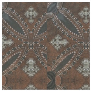 Primitives Cowboy Western Land Tooled Leather Stoff