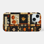 Primitives Folkkunstmuster | Rustikaler Herbst iPhone 15 Hülle (Rückseite (Horizontal))