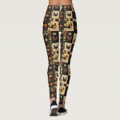 Primitives Folkkunstmuster | Rustikaler Herbst Leggings (Rückseite)