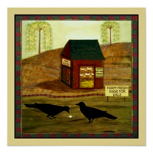 Primitives Frühstück im Folk Art Bandit Poster (Vorderseite)