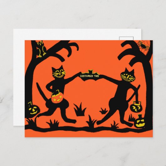 Primitives Halloween Postkarte (Vorne/Hinten)