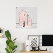 Primitives Haus in Rosa Poster (Heimbüro)