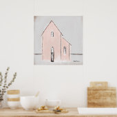 Primitives Haus in Rosa Poster (Küche)