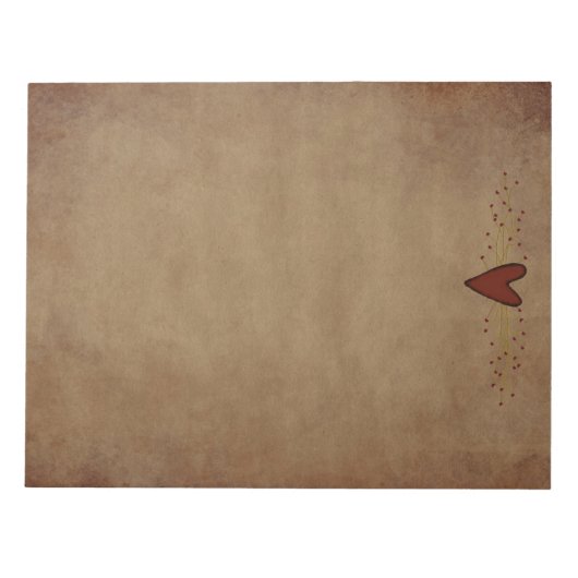 Primitives Herz - Großer Notepad Notizblock (Vorderseite)