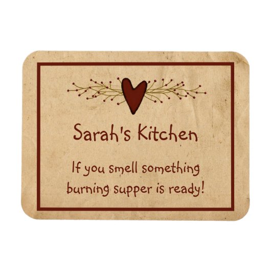 Primitives Herz Kitchen Magnet (Horizontal)