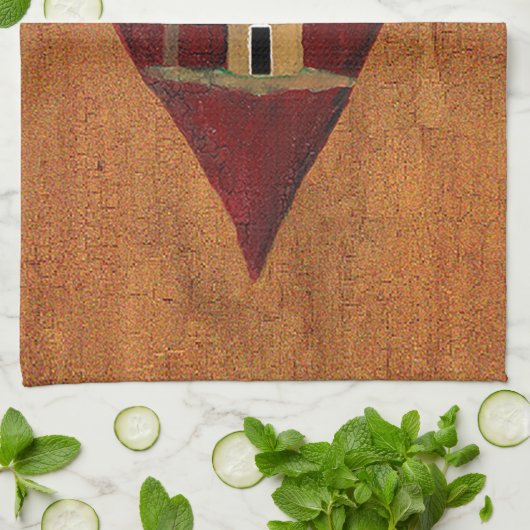 Primitives Herz Küchentuch (Gefaltet)