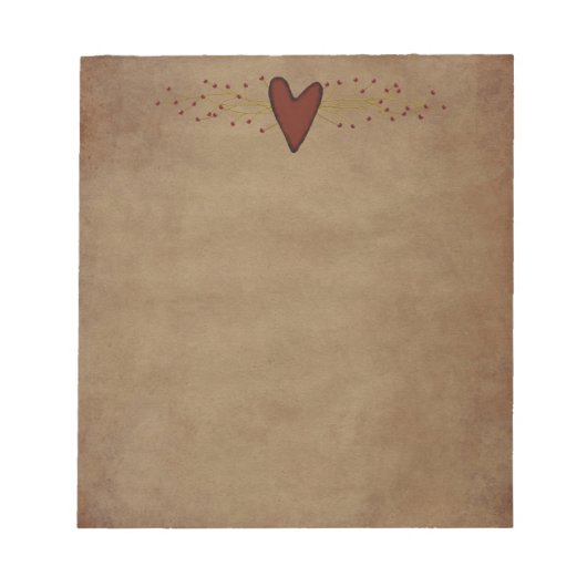 Primitives Herz-Notepad Notizblock (Vorderseite)