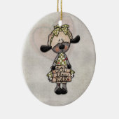 Primitives Lamm-Gott-Bless-Ewe Keramik Ornament (Rechts)