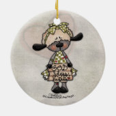 Primitives Lamm-Gott-Bless-Ewe Keramik Ornament (Hinten)
