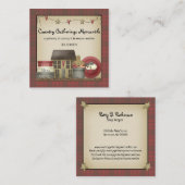 Primitives Land Kariert und Saltbox House Quadratische Visitenkarte (Vorne/Hinten)