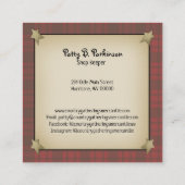 Primitives Land Kariert und Saltbox House Quadratische Visitenkarte (Rückseite)