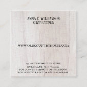 Primitives Land Rustikale alte Landhaus Schafe Quadratische Visitenkarte (Rückseite)