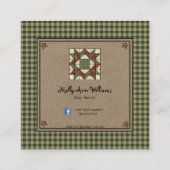 Primitives Land Rustikale Näharbeit Quadratische Visitenkarte (Rückseite)