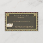 Primitives Land Rustikale Saltbox und Sterne Visitenkarte (Rückseite)