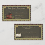 Primitives Land Rustikale Saltbox und Sterne Visitenkarte (Vorne/Hinten)