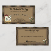 Primitives Land Rustikales Bauernhaus HühnerKraft Visitenkarte (Vorne/Hinten)