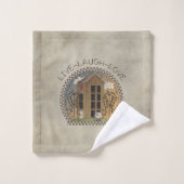 Primitives Länderdesign Live-Laugh-Liebe Badhandtuch Set (Waschlappen)