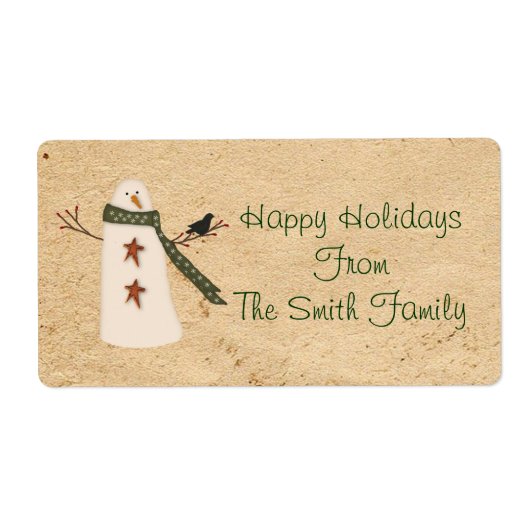 Primitives Ländersnowman-Label (Vorne)