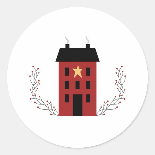 Primitives Landhaus Runder Aufkleber (Vorderseite)