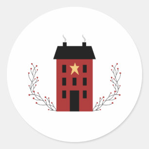 Primitives Landhaus Runder Aufkleber