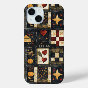 Primitives Quiltmuster für den Herbst Ernte Case-Mate iPhone Hülle