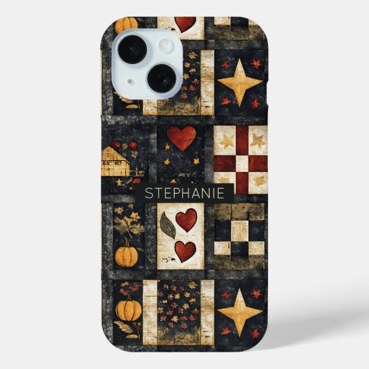 Primitives Quiltmuster für den Herbst | Ernte Case-Mate iPhone Hülle (Rückseite)