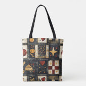 Primitives Quiltmuster für den Herbst | Ernte Tasche (Rückseite)