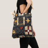 Primitives Quiltmuster für den Herbst | Ernte Tasche (Von Nahem)