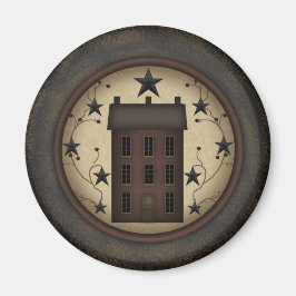 Primitives Red Saltbox House Magnet