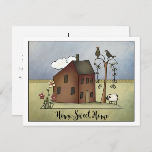 Primitives Salz Box Zuhause Housewärming Party | Einladungspostkarte (Vorne/Hinten)